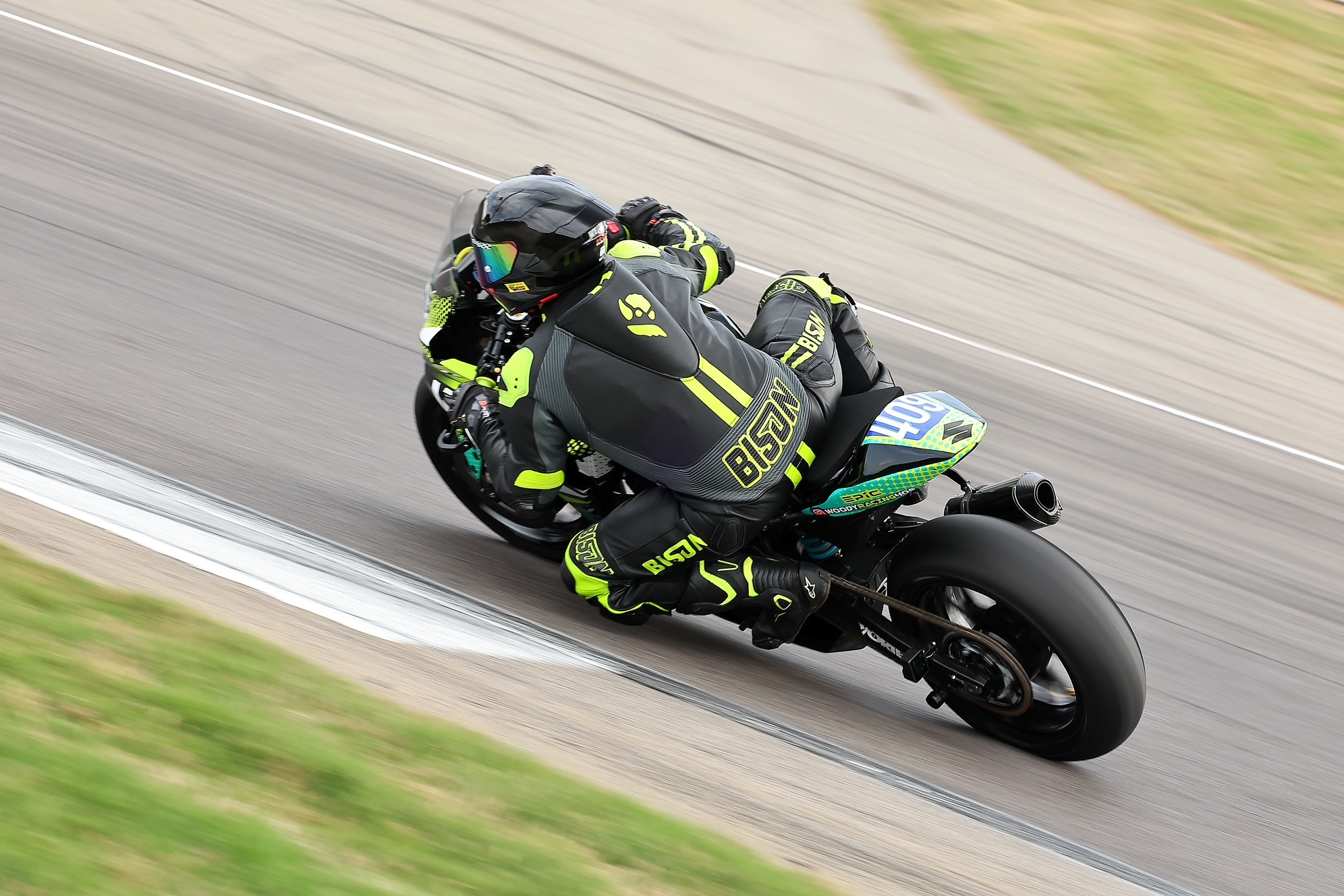 Woody Racing motorcycle on track